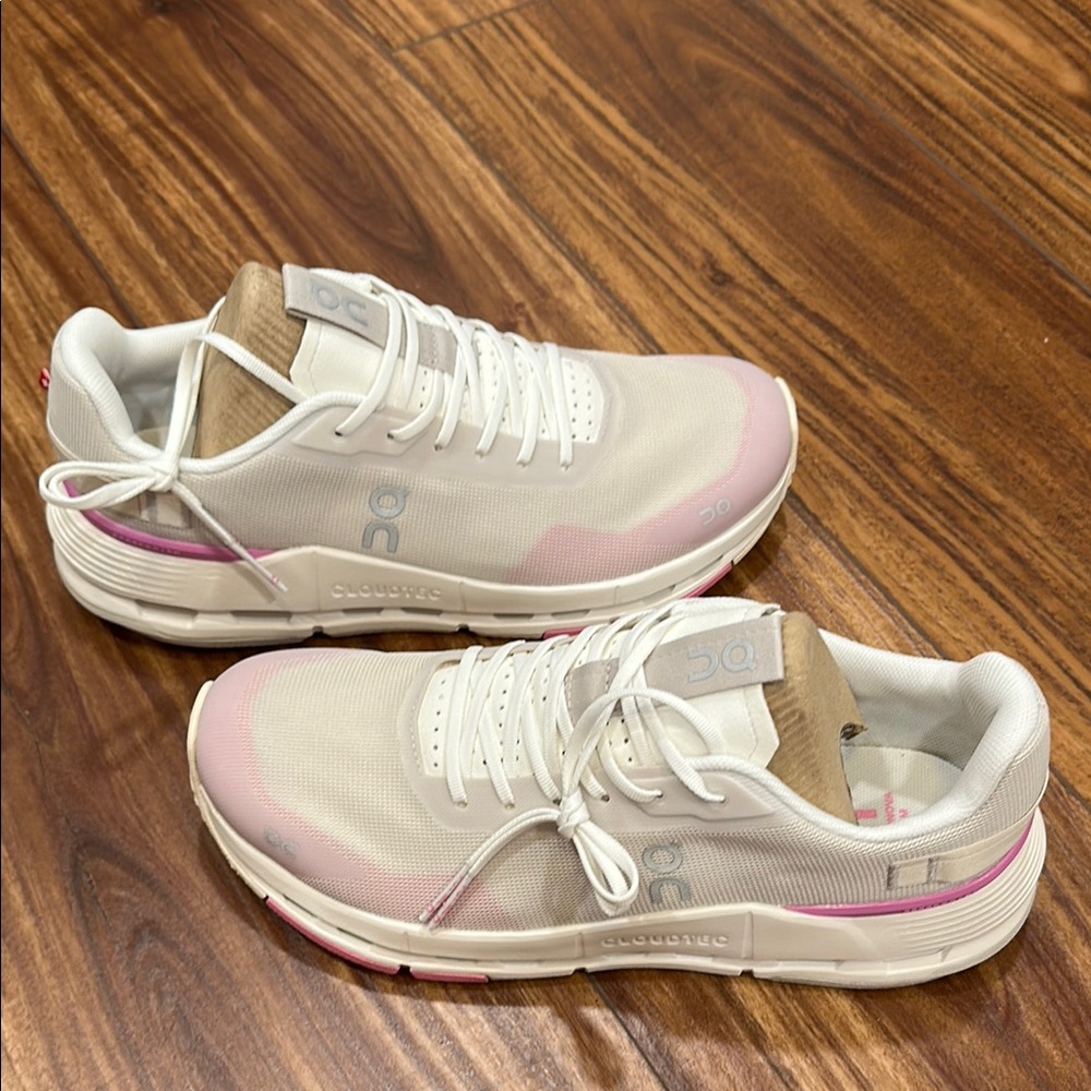 On Running Women's Cloudnova Form 2 White and Pink Sneakers